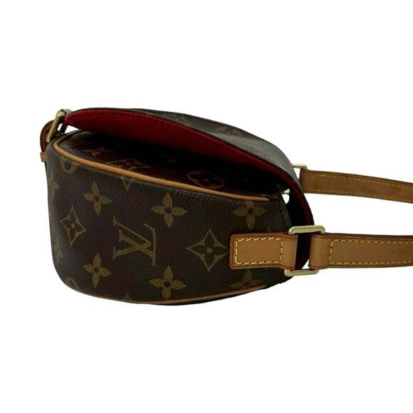 LOUIS VUITTON Authentic Brown Monogram Leather Pochette Shoulder Bag